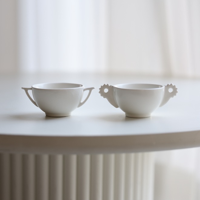 韓国国立中央博物館公式グッズ /白磁 羊が 杯セット / 韓国伝統ティーカップ