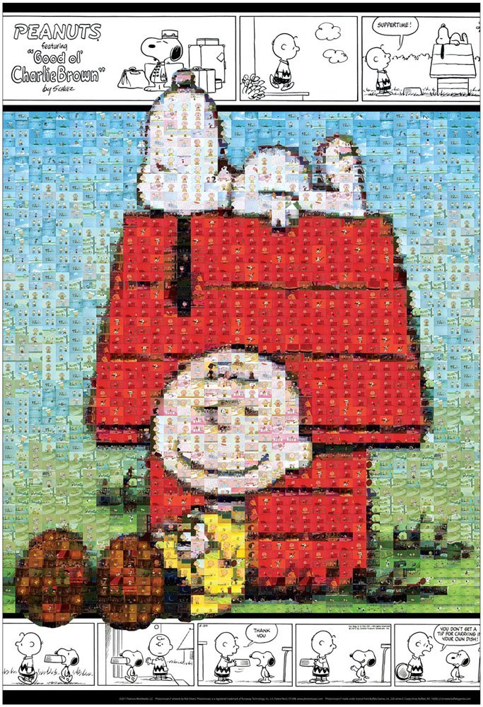 1000ピース ジグソーパズル PEANUTS モザイク スヌーピーとチャーリー・ブラウン (49x72cm)