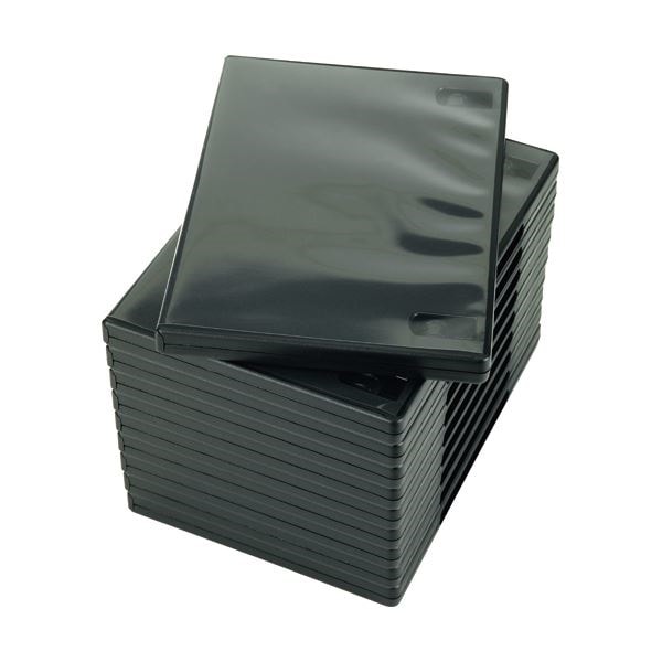 （まとめ） ナガセテクノサービス CD/DVD M-ロックケース ブラック FD1001TLB10 1パック（10枚） 10セット