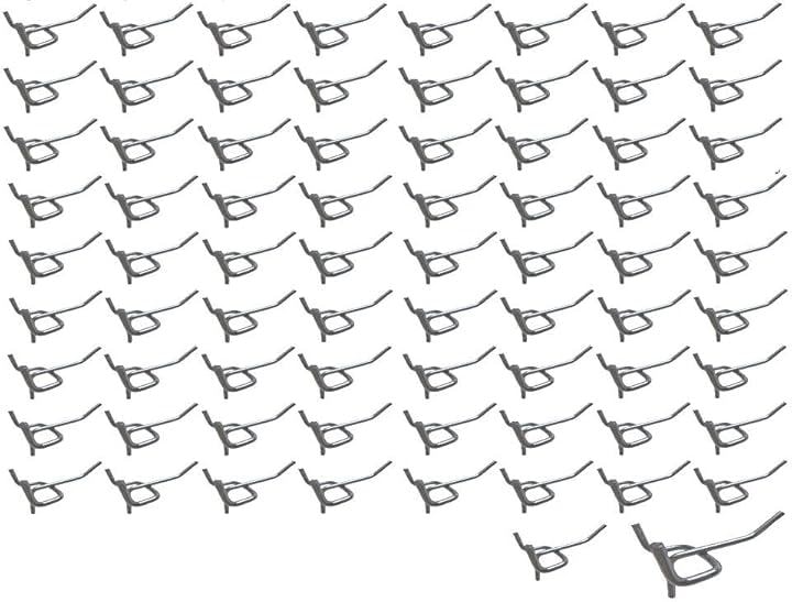 有孔ボードフック スチール製 見せる収納 商品陳列 業務用 ピッチ30 5cm 75本(シルバー)