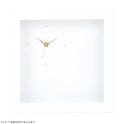 フラワーアレンジ 木製フレームクロック S WH FC-623