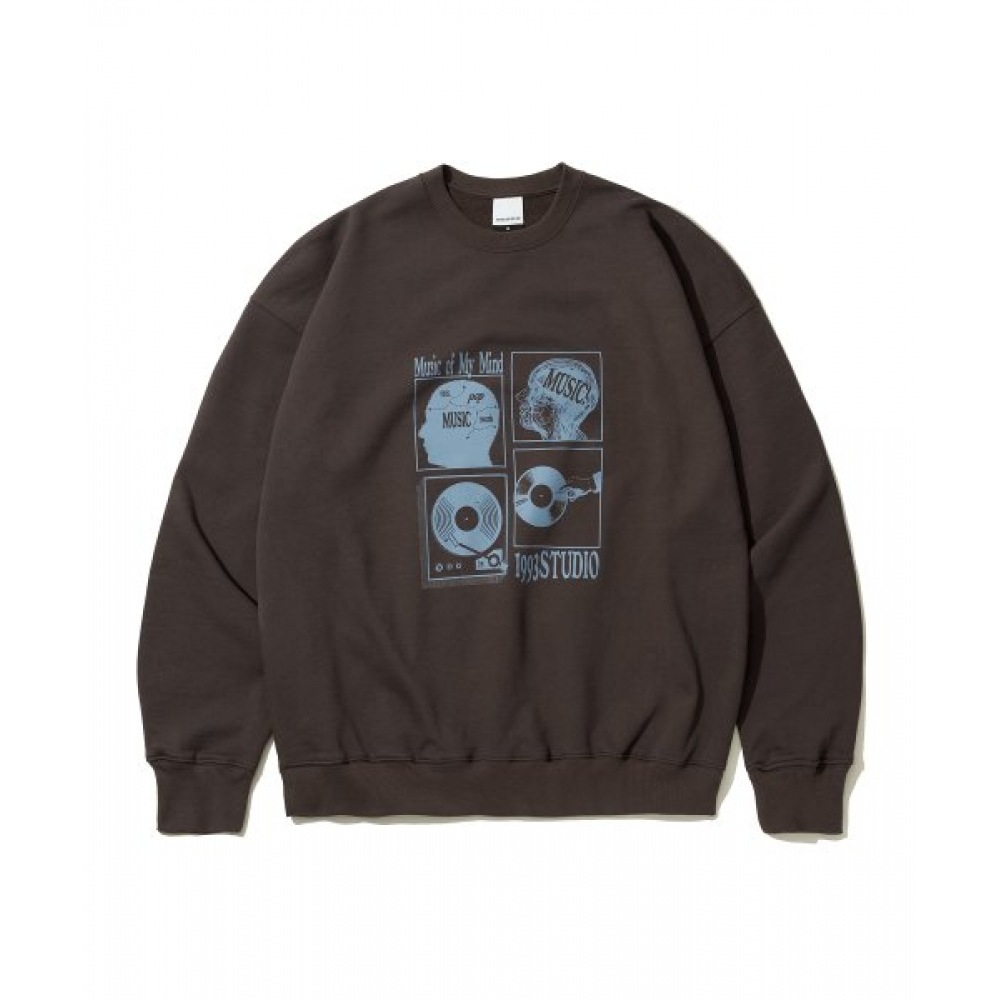 1993 スタジオレコーディングスタジオスウェットシャツ_ブラウン