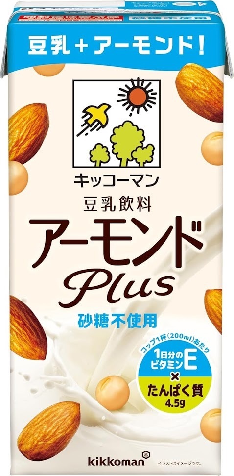 キッコーマン 豆乳飲料 アーモンドPlus 砂糖不使用 1000ml 1L×4ケース/24本