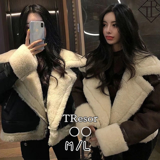 【即納】アウター レディース ボア コート ブルゾン もこもこ 大きいサイズ 秋 冬 暖かい ボアジャケット ショート丈 大人可愛い ナチュラル カジュアル ガーリー 防寒対策 体型カバー 痩せて見