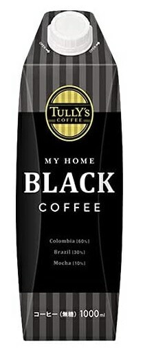 伊藤園 タリーズコーヒー ブラック 無糖 コーヒー マイホーム キャップ付き 紙パック 1000ml 1L 24本