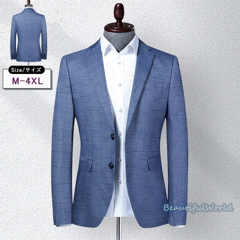 テーラードジャケット メンズ おしゃれ ブレザージャケット カジュアルスーツ ビジネススーツ チェック柄 フォマールスーツ アウター 春秋 通勤 紳士用