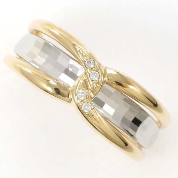 PT900 プラチナ K18YG リング 指輪 11号 ダイヤ 総重量約4.1g ジュエリー 中古