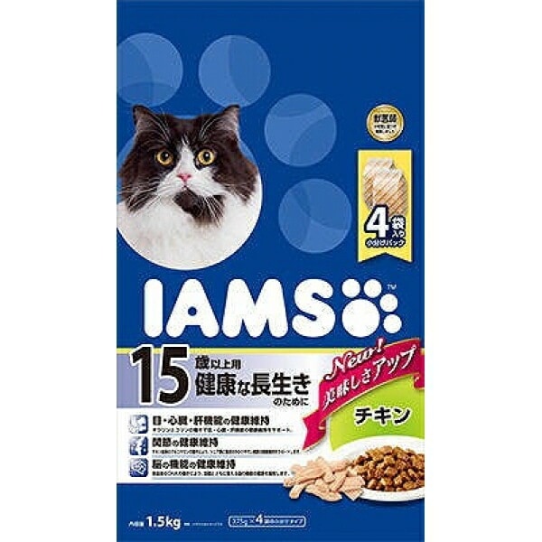 （まとめ買い）マース アイムス 15歳以上用 健康な長生きのために チキン 1.5kg 猫用フード [x3]