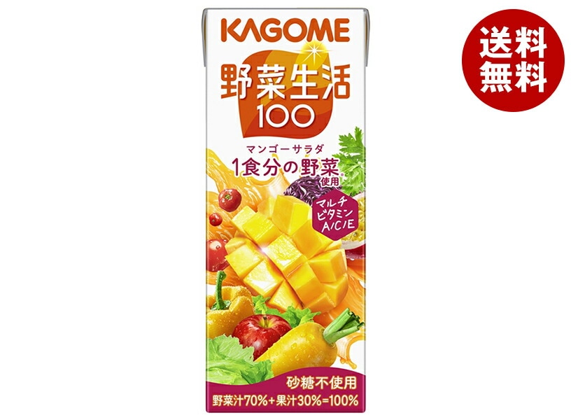 カゴメ 野菜生活100 マンゴーサラダ 200ml紙パック＊24本入＊(2ケース)