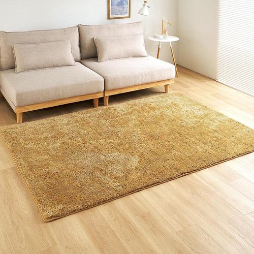【メーカー直送品】萩原 ミックスシャギーラグ Liva リーヴァ 約140×200cm マスタード
