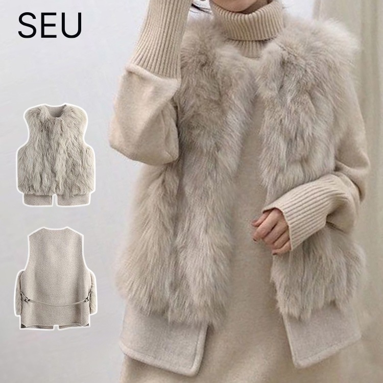 周りと差が付く トレンドなファーベスト ゆったり 羽織り 体型カバー ロングシーズン 着回し 人気