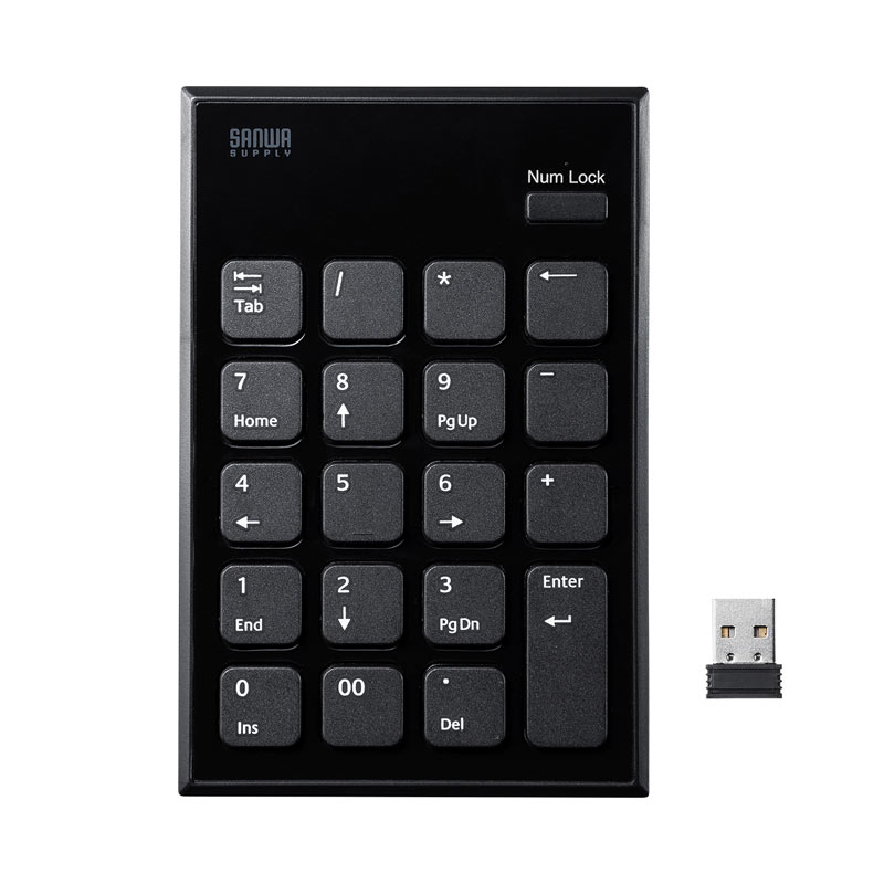 （まとめ買い）ワイヤレスUSBテンキー NT-WL21BK [x3]