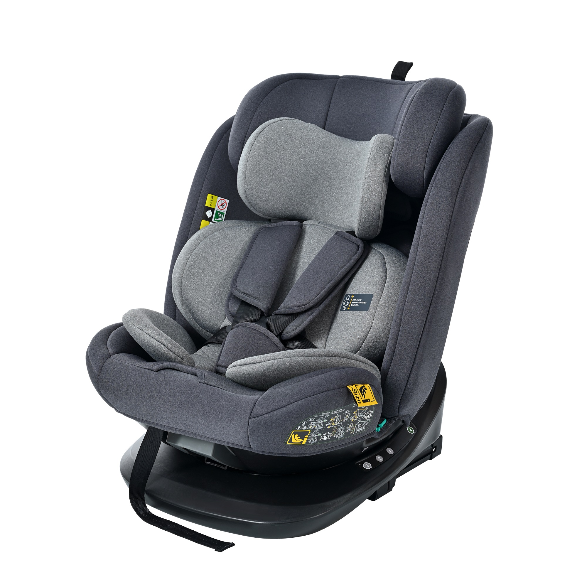 1740【トップテザー】チャイルドシート 新生児 ISOFIX 0歳～12歳頃 360度回転式 40～150cm ジュニアシート 長く使える 洗える 取付簡単 キッズシート ベビーシート 出産祝い 赤