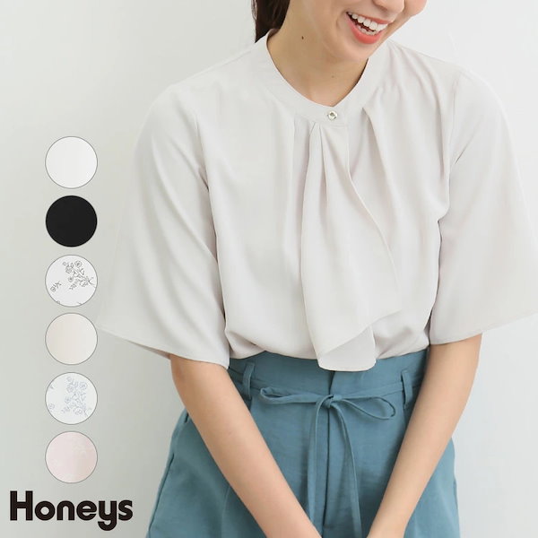 Qoo10] Honeys 【SOLD OUT】５分袖ボウタイブラウ