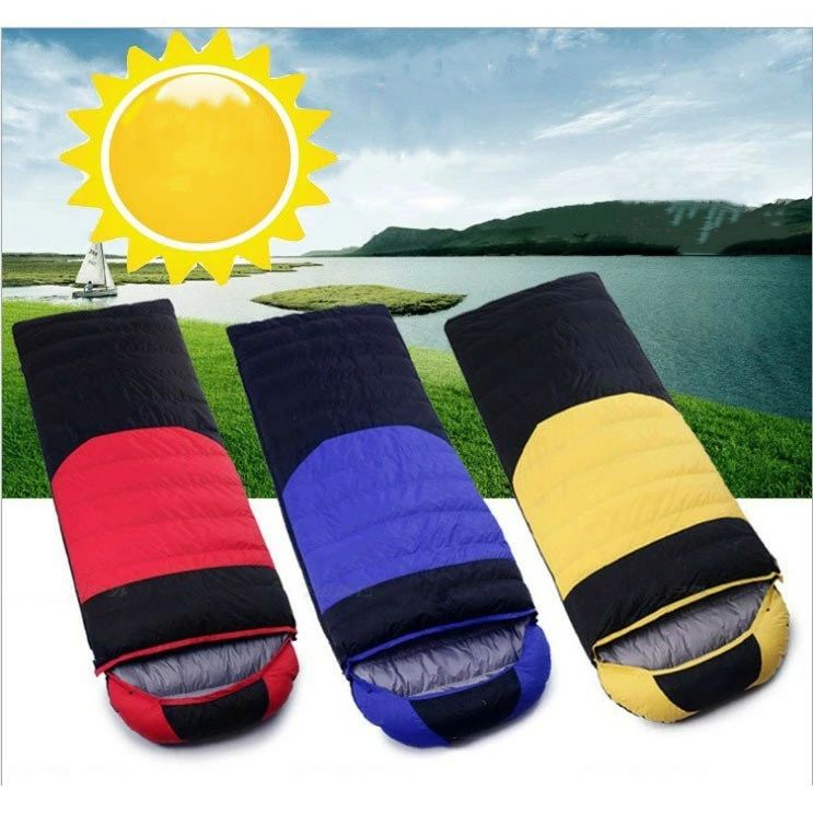 【コスパ最高】寝袋 羽毛 封筒型 シュラフ 車中泊 撥水 二枚連結可 オールシーズ ン アウトドア 登山 耐寒温度-10℃キャンプ ツーリング