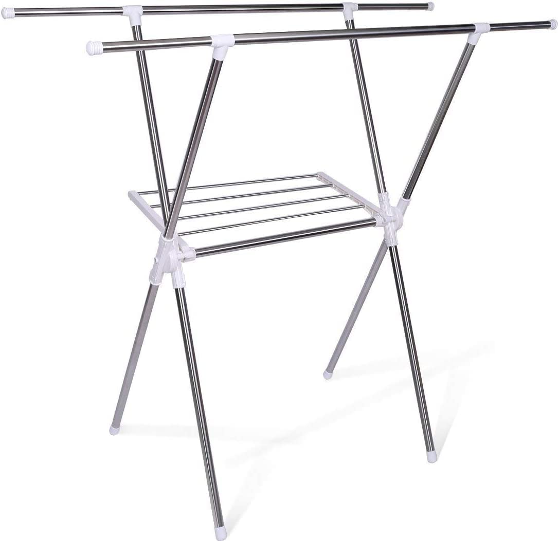 物干しスタンド 室内 屋外 ベランダ用 テンレス製 防錆 耐荷重50KG 幅940~1460×奥行650×高さ1350mm