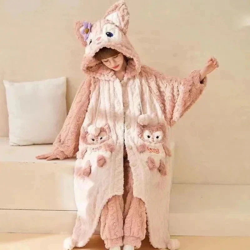 【2個買うと1個無料】新作 ディズニー クッキーアン ふわふわ ウェア 可愛い 秋冬 リーナベル パジャマ シナモンロール ウェア マリーちゃん 超暖かくて超厚い パジャマ170