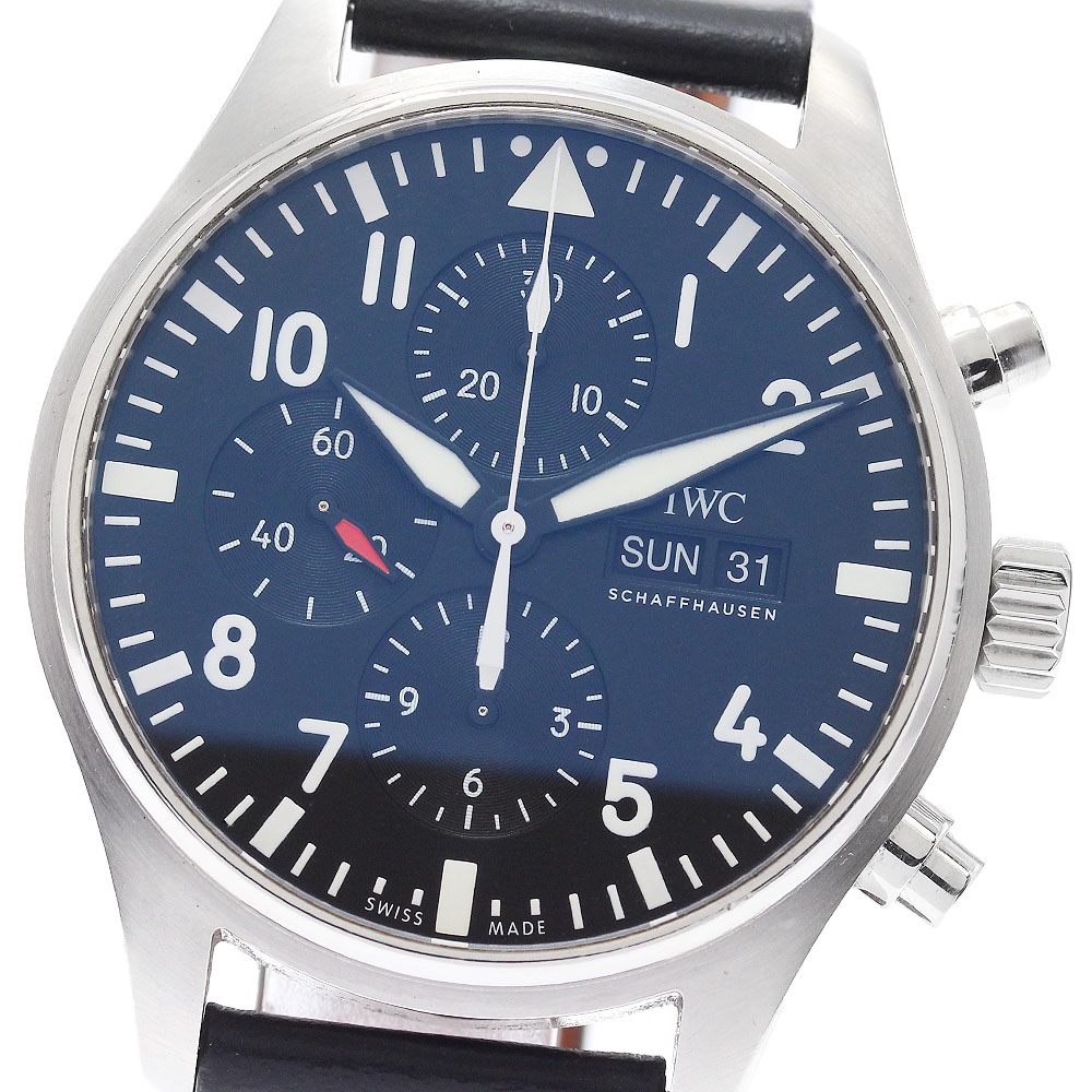 IWC IWC SCHAFFHAUSEN IW377709 パイロットウォッチ デイデイト クロノグラフ 自動巻き メンズ 保証書付き_888223【中古】