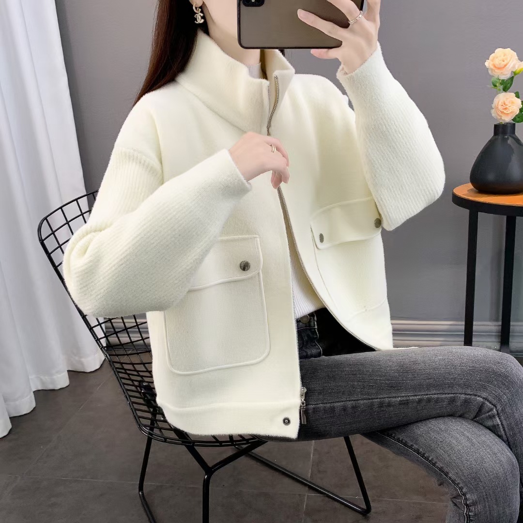 両面をまねるコートの女性2025秋冬の新商品の千鳥格のレトロでゆったりしています