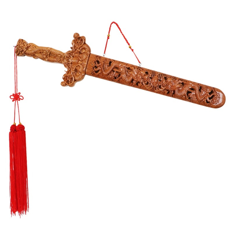 魔除け桃木剣お守り鬼 鬼神 店内装飾置物風水 桃の木厄払い彫刻風水グッズ 風水置物 インテリア 商売繁盛 魔除け 邪気除け 運気アップ 風水アイテム 財運 開運 幸運