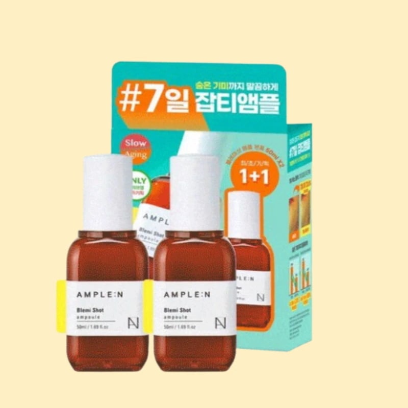 【Qoo10限定1+1】アンプルエン ブレミショット シミケアアンプル 50ml+50ml7日間で集中ケア！気になるシミ・そばかすに特化！透明感あふれる輝く肌へ導く美容液