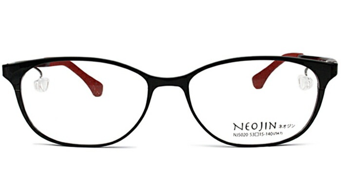 ネオジン NEOJIN nj5020 c.10 ブラック/レッド 鼻パッドなし メガネ ノーズパッドなし サイドパッド 眼鏡