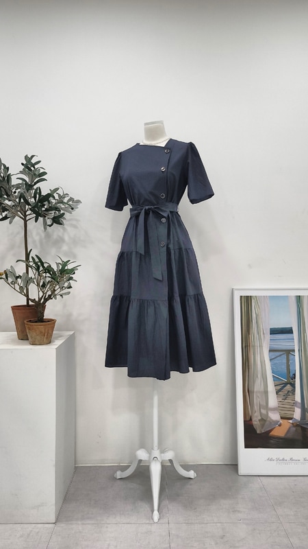 ジジミワンピース 半袖ティアードXLサイズワンピース 夏セレモニーワンピース