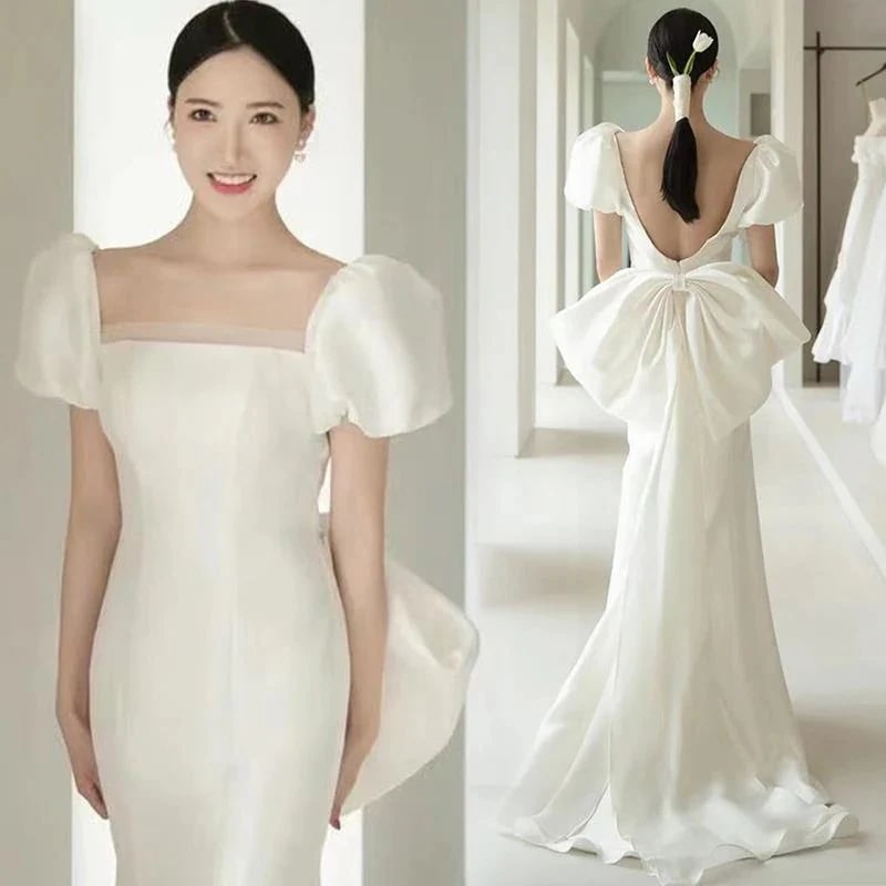 パーティードレスドレスシンプル 着痩せ キャバドレス ウェディングドレス 結婚式　ドレス 韓国 フィッシュテール 福袋 T