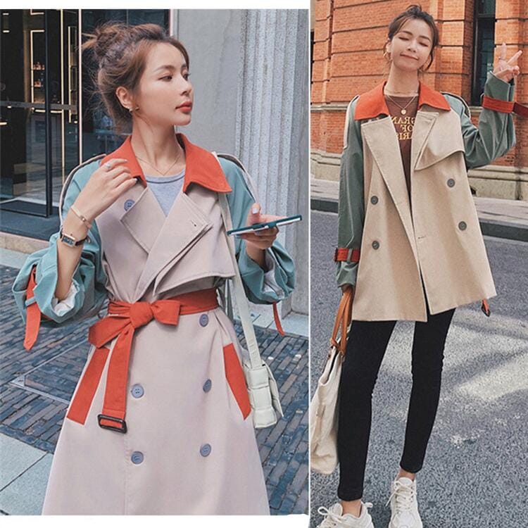 2タイプ　レディースロングコート　ショートコート　アウター　かっこいい　着痩せ　スリム　オシャレ お洒落かわいいれいめ春 プレゼント
