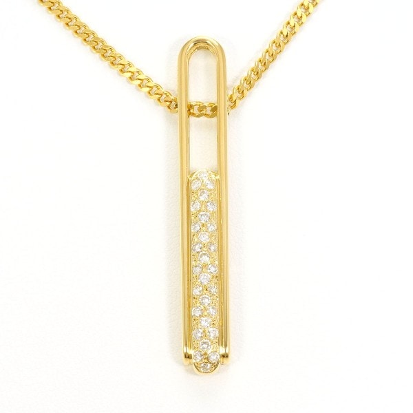 K18 18金 YG ネックレス ダイヤ 0.50 カード鑑別書 ジュエリー 中古