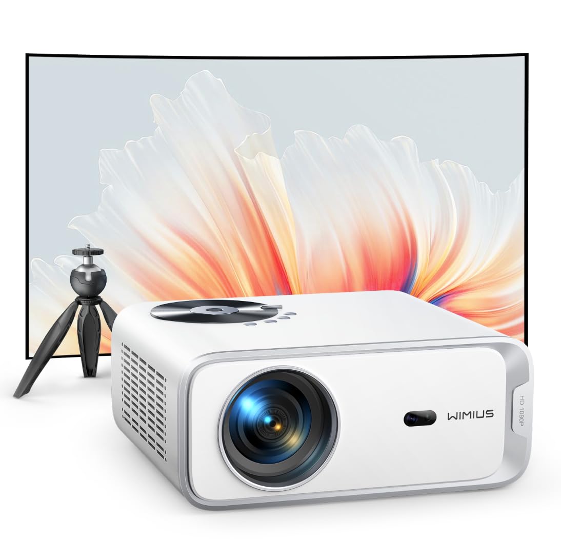 【Android TV搭載】WiMiUS プロジェクター 小型【電動フォーカス＆自動台形補正& 高輝度700ANSI 】三脚スタンド付き WIFI6 Bluetooth5.2 リアル1080P 4K対
