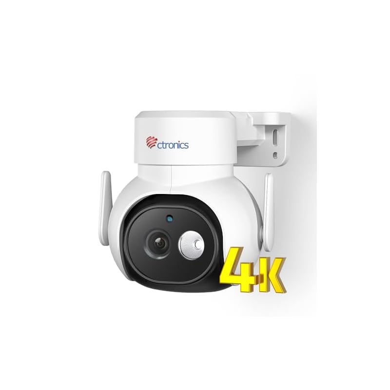 【8MP車両検知 】 Ctronics 防犯カメラ 4K 8MP 5GWi-F iAI人/ペット/AI追跡機能 256GBMicroSDカード 24時間常時録画 ONVIF/NVR/NAS対応 ナイ