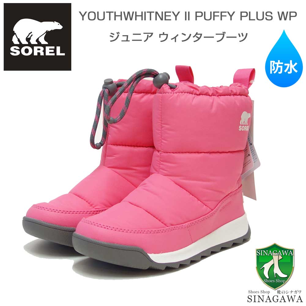ソレル SOREL NY 5174（キッズ）ユースウィットニー2パフィープラス WP：Nico / Quarry (657) 防水 ハーフブーツ ジュニアブーツ スノーブーツ
