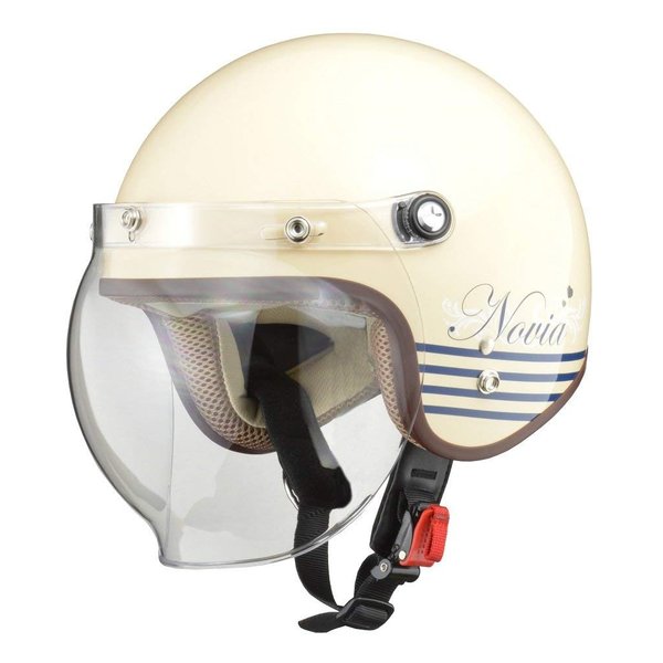 バイク用ジェットヘルメット NOVIA ノービア レターアイボリー レディースフリー NOVIALTERIV