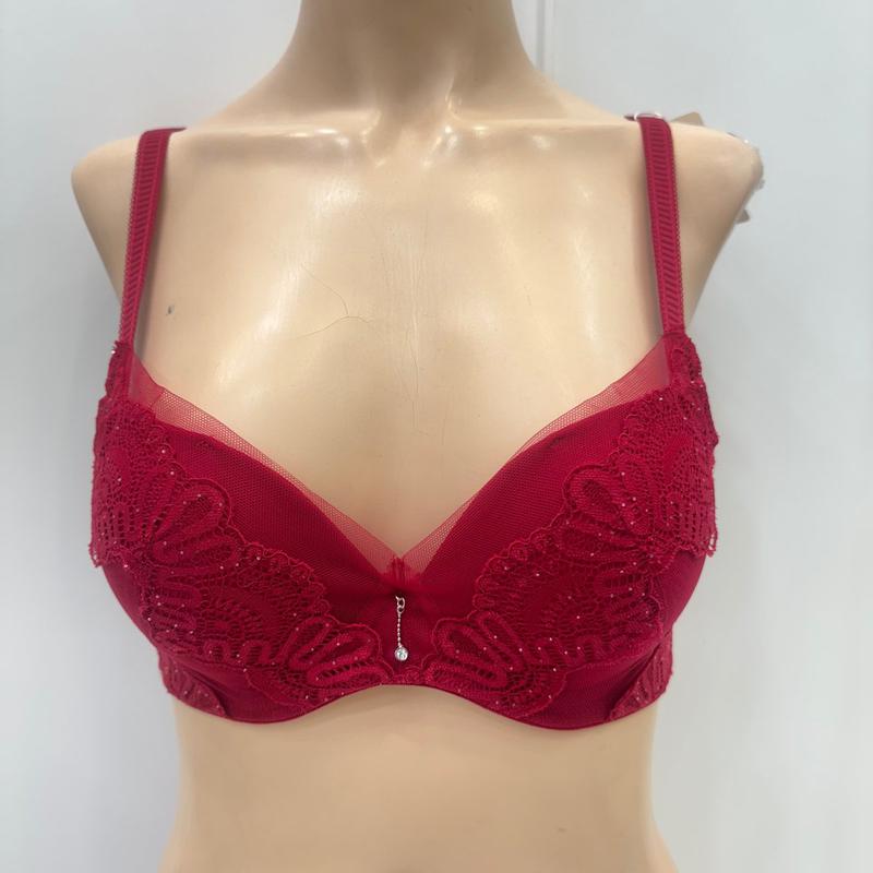 レースプッシュアップミニスパンコールボールドブラ BR977A_RED