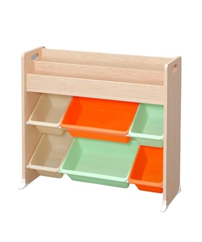 色：キャロット アイリスオーヤマ おもちゃ箱 絵本棚付き キャロット 幅85.6*奥行34.7*高さ