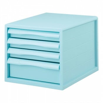 ナカバヤシ　FIT　COLOR　A4レターケース4段　BL　ブルー　A4E-FC04-BL