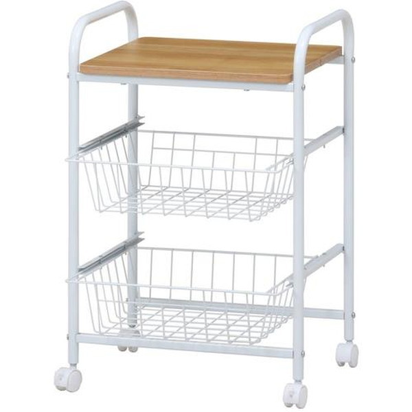 不二貿易 15421 キッチンワゴン FBC-01-1 WH/NA メーカー直送