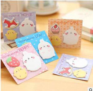 かわいいミニミニふせん　いちご　木馬　ケーキ　ことりシール　付箋