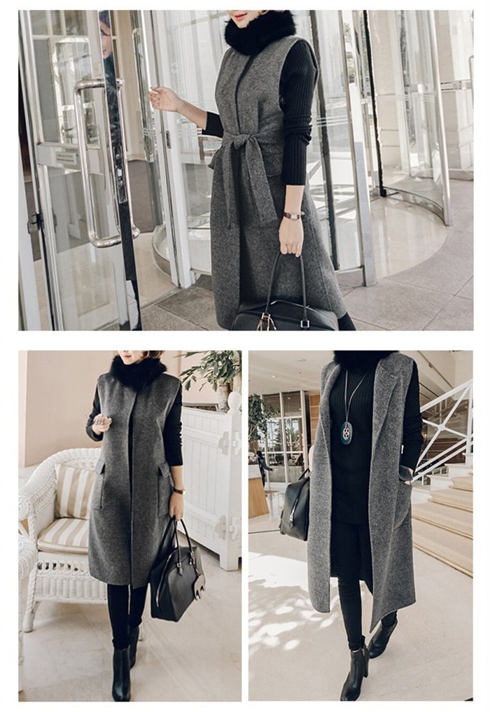 ジレ レディース ロングジレ ロングベスト 秋 冬 ジレジャケット 通勤OL 上着 無地ベスト 上品 定番 大人カジュアル 大きいサイズ ノースリーブ ロング丈スーツベスト アウター トレンチベスト