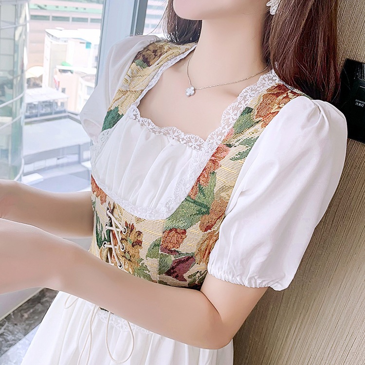 【1つ買うと10つ無料】2025甘いミルク甘いスカートレトロパレスウィンドオイルペインティングスカート