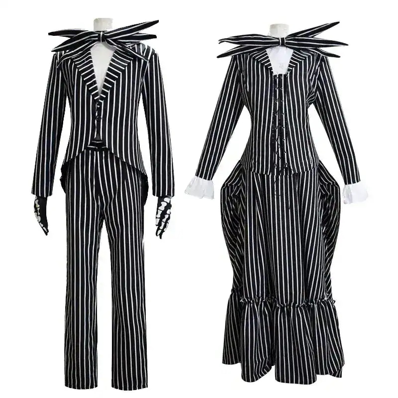 男性 コスプレ コスチューム コスプレ衣装 クリスマス ジャック スケルトン ジャック ナイトメアー ビフォア クリスマス 男女兼用 フルセット サリー ハロウィン