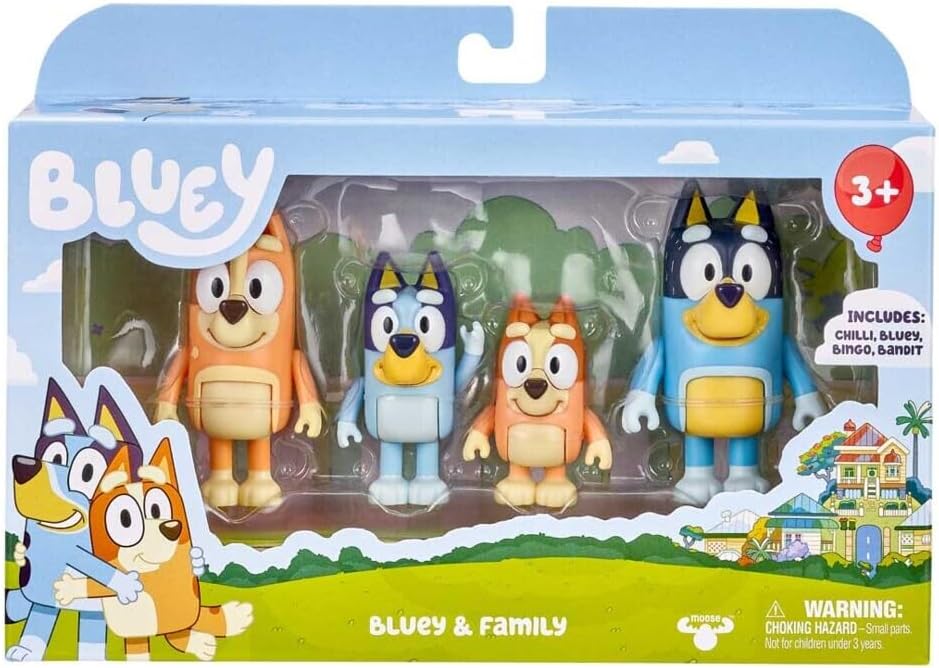 Bluey Figure 4 Pack - Family Pack, Multicolor