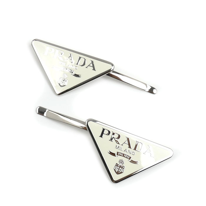 PRADA プラダ GP エナメル メタル ヘアピン ヘアアクセサリー ヘアクリップ 1IF051_2BA6_F0009 レディース 中古 美品