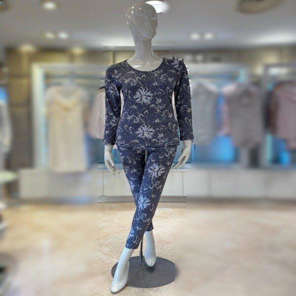 LG9181S_フラワースパン 上下起毛 女性