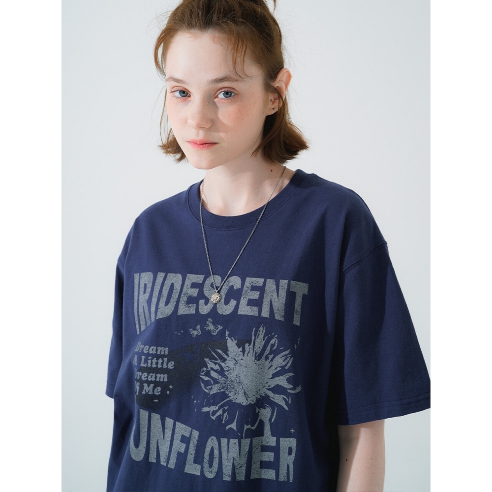 WV PROJECTサンフラワー半袖TシャツネイビーMJST7672