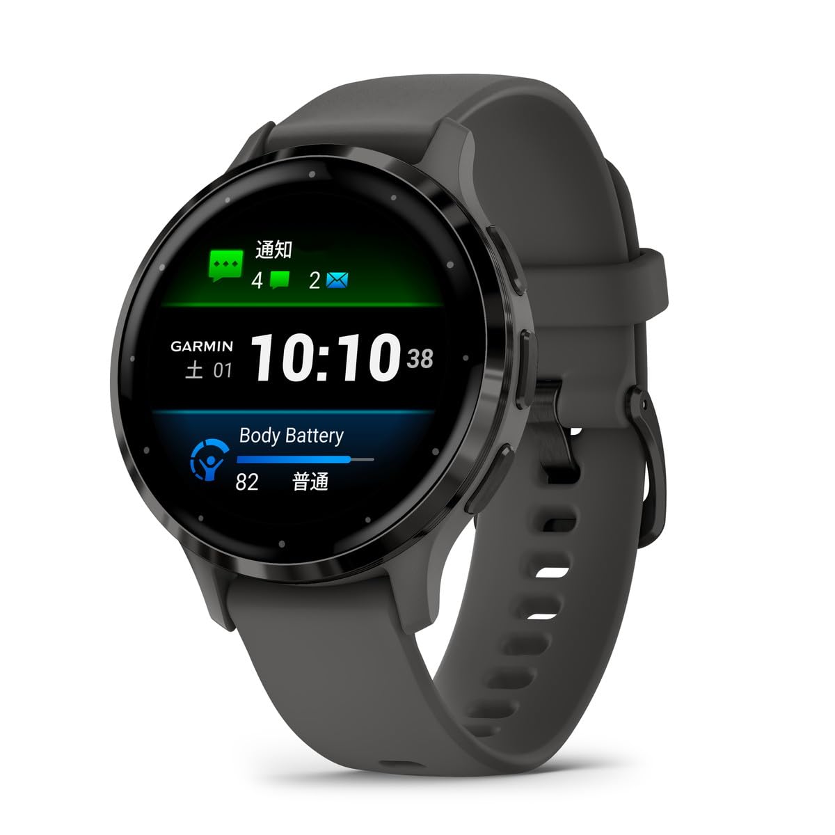 GARMIN(ガーミン) Venu 3S Black Sesame/Slate AMOLEDディスプレイ搭載 美麗液晶スマートウォッチ 高性能GPS内蔵 【日本正規品】心電図(ECG)アプリ対応モデル
