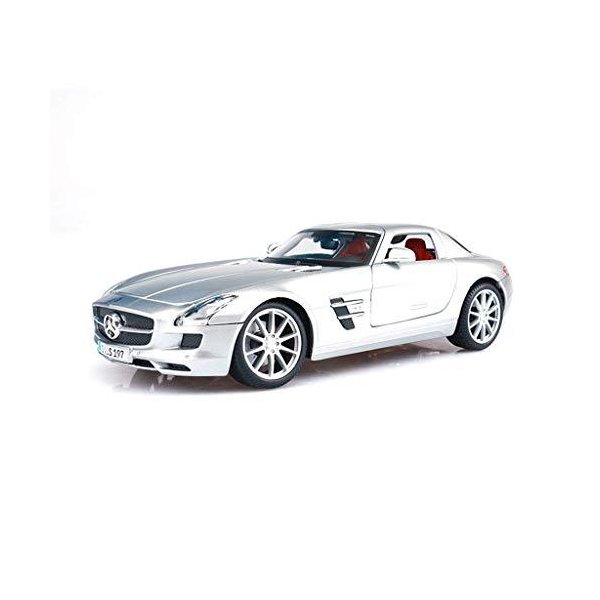 KKD Scale Model Simulation Vehicle Silver Two-Door Two-seat Model Car Mercedes-Benz SLS AMG GT Gullw