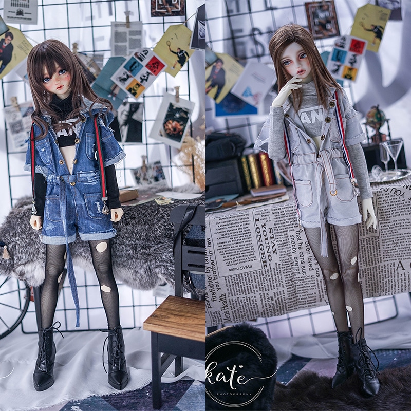 BJDドール用衣装セット デニム 幼SD/MSD/SD/70cm/オーダーサイズ人形用