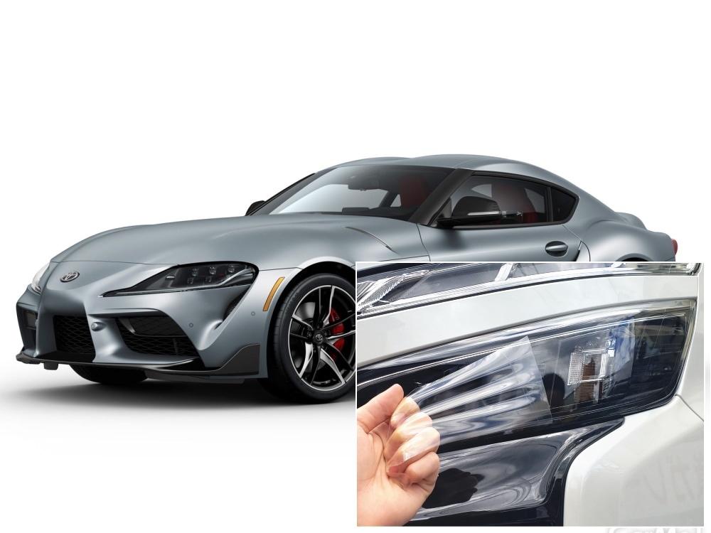 ヘッドライトプロテクションフィルム (スープラ DB系) 車種専用 カット済み 左右セット ヘッドライト保護 DB82 DB42 DB22 トヨタ用